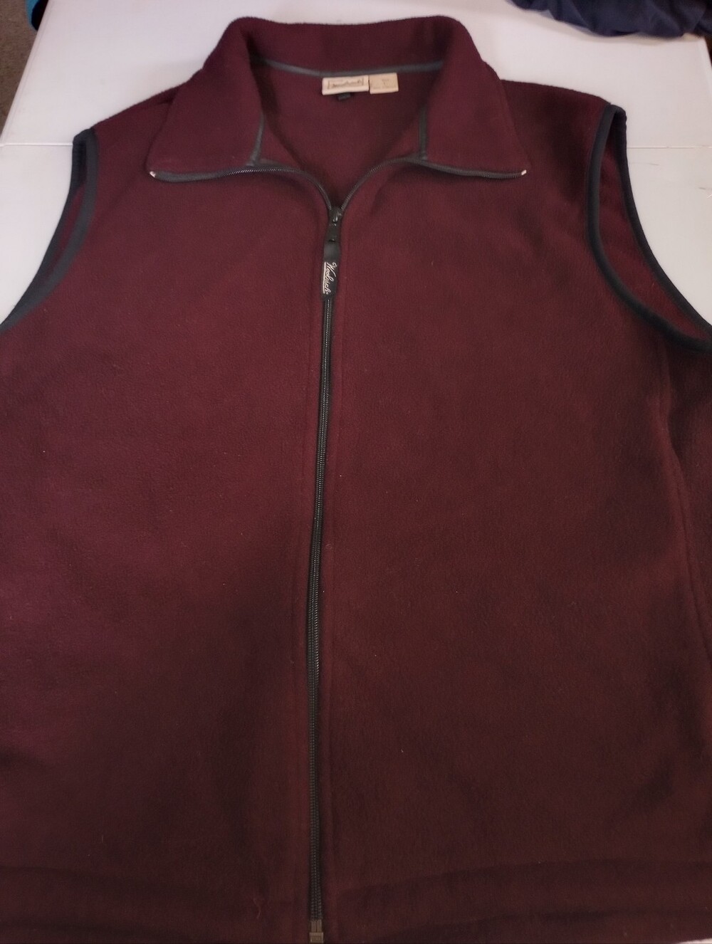 Woolrich Men's Burgundy Fleece Zip Vest Size Large
